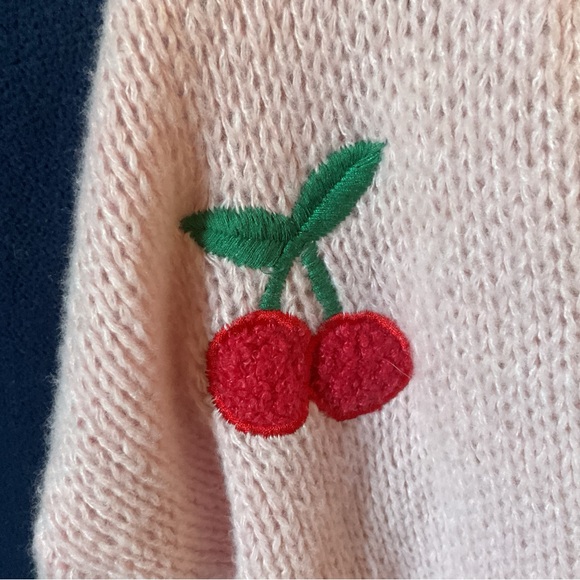 SHEIN Pink Cherry Embroidered Cardigan - Picture 4 of 7